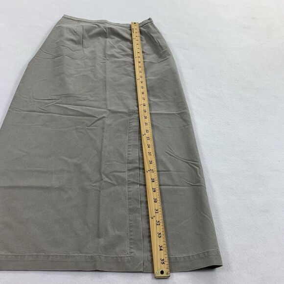 Eileen Fisher Long Cotton Straight Skirt with Slit XS Light Gray Modest Career - Picture 9 of 9
